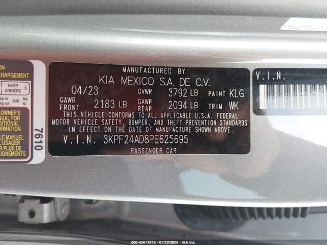2023 KIA FORTE LXS 9