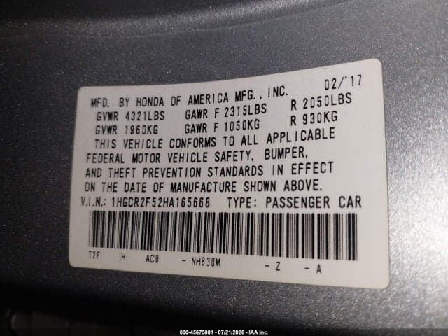 2017 HONDA ACCORD SPORT 9