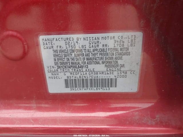 2019 NISSAN VERSA 1.6 SV 9