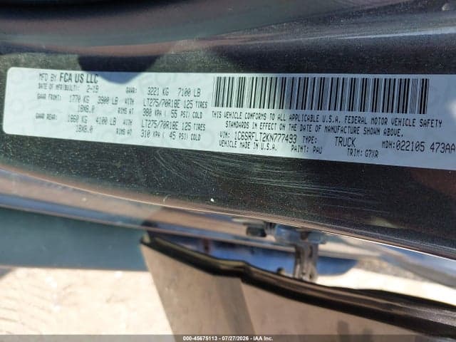 2019 RAM 1500 REBEL 4X4 5'7 BOX 9