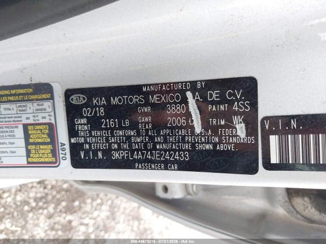 2018 KIA FORTE LX 9
