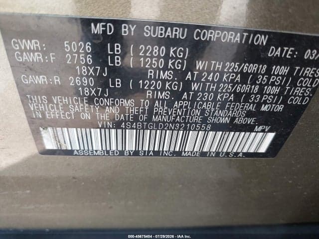 2022 SUBARU OUTBACK ONYX EDITION XT 9