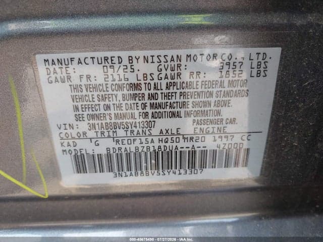 2025 NISSAN SENTRA S 9