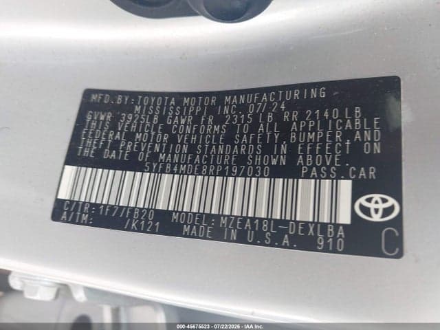 2024 TOYOTA COROLLA LE 9