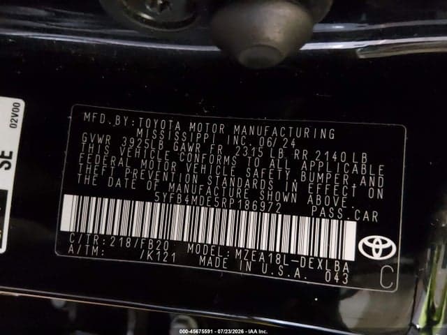 2024 TOYOTA COROLLA LE 9