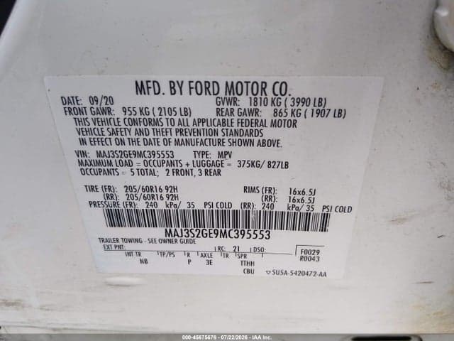 2021 FORD ECOSPORT SE 9