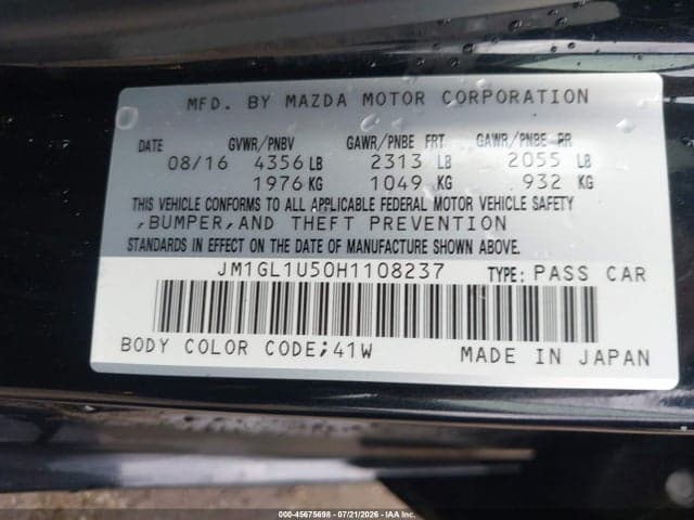 2017 MAZDA MAZDA6 SPORT 9