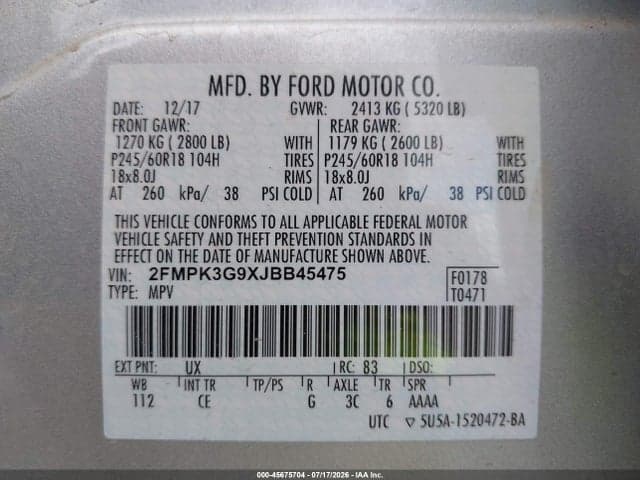 2018 FORD EDGE SE 9