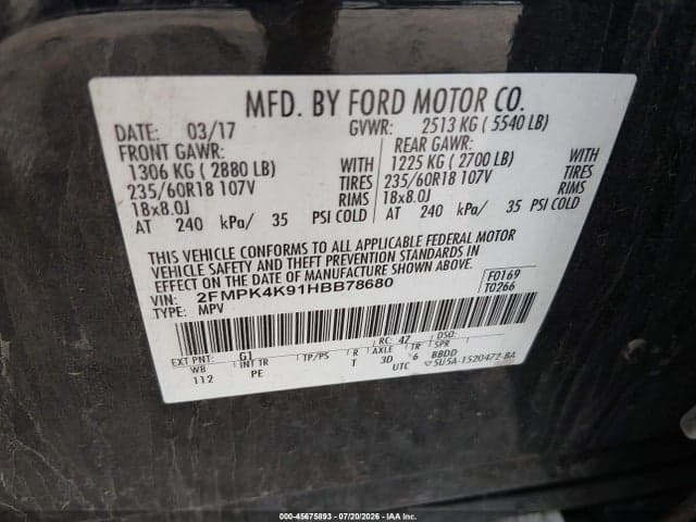 2017 FORD EDGE TITANIUM 9