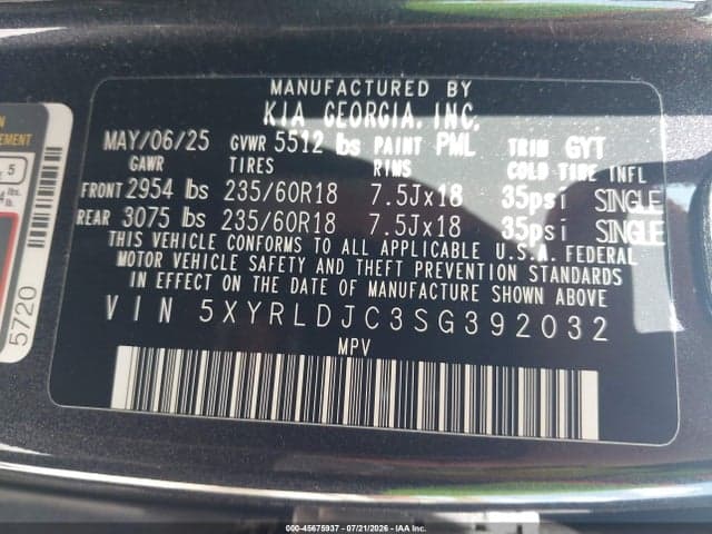 2025 KIA SORENTO S 9