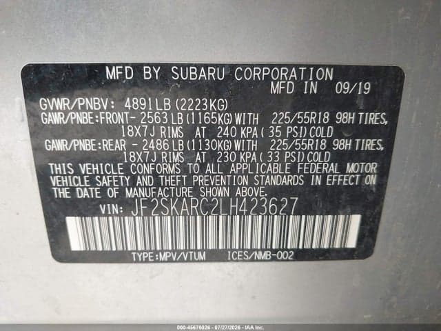 2020 SUBARU FORESTER SPORT 9