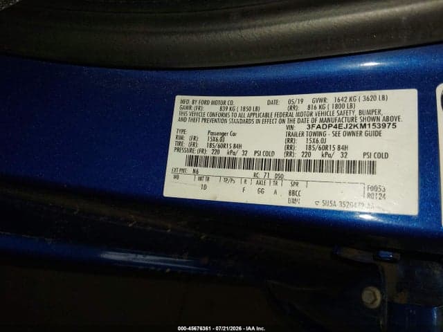 2019 FORD FIESTA SE 9