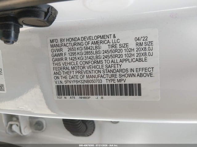 2022 HONDA PILOT AWD SPORT 9