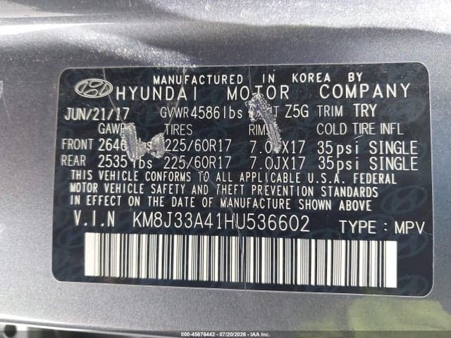 2017 HYUNDAI TUCSON SE PLUS 9