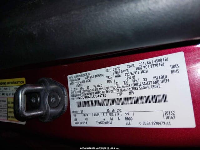 2020 FORD ESCAPE SE 9