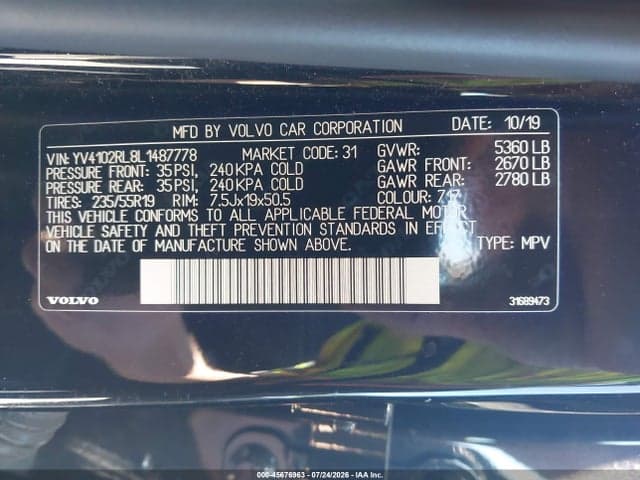 2020 VOLVO XC60 T5 INSCRIPTION 9