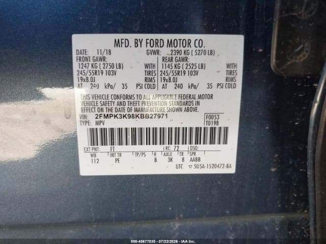 2019 FORD EDGE TITANIUM 9