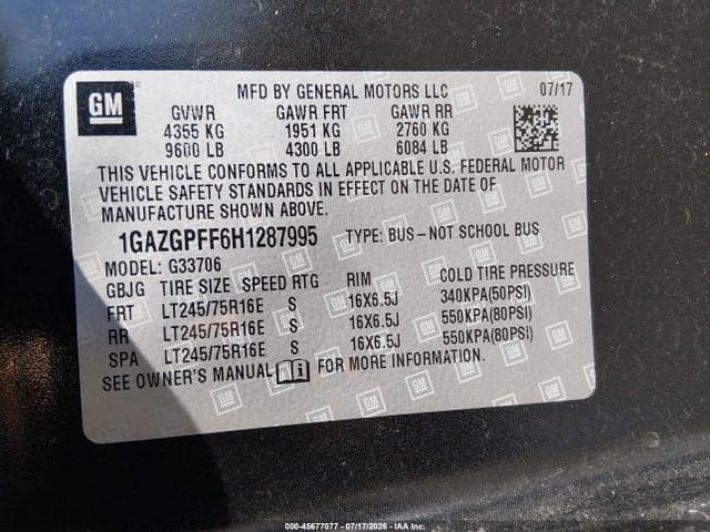 2017 CHEVROLET EXPRESS 3500 LT 9