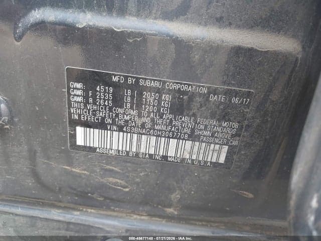2017 SUBARU LEGACY 2.5I PREMIUM 9
