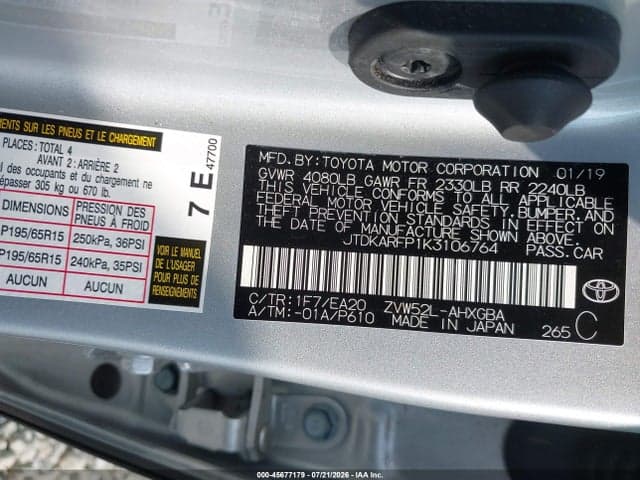 2019 TOYOTA PRIUS PRIME ADVANCED 9