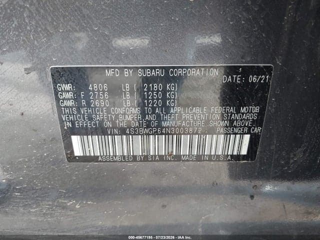 2022 SUBARU LEGACY TOURING XT 9