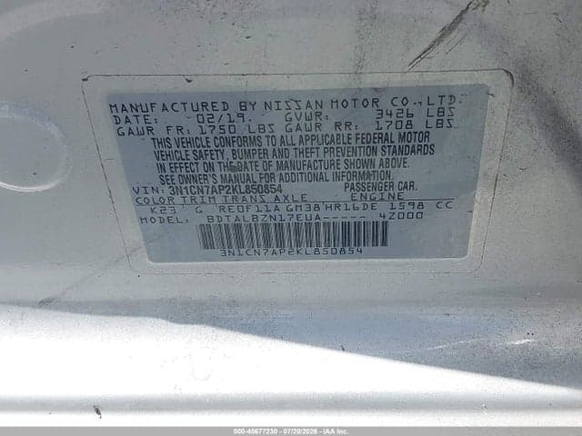 2019 NISSAN VERSA 1.6 SV 9