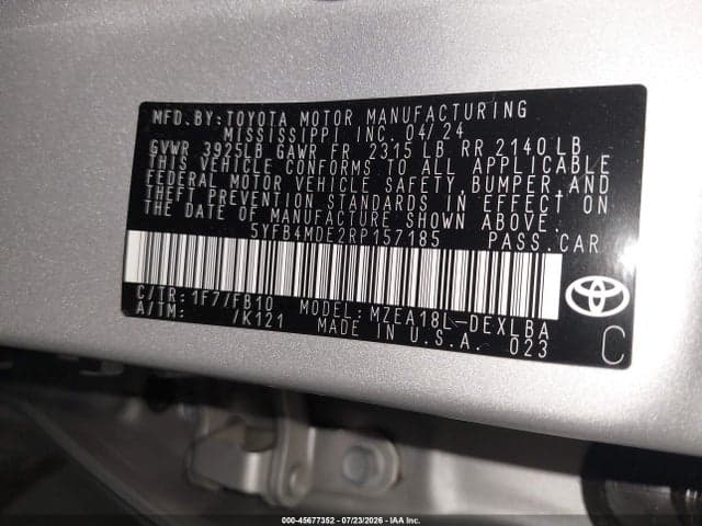 2024 TOYOTA COROLLA LE 9