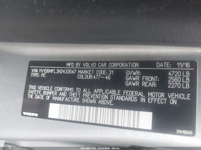 2017 VOLVO S60 T5 DYNAMIC 9