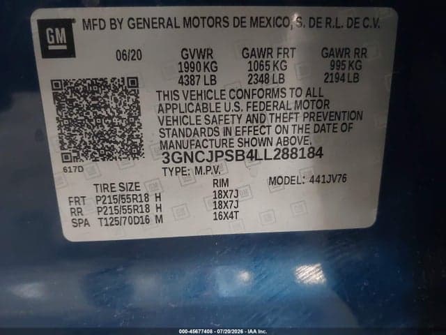 2020 CHEVROLET TRAX AWD LT 9