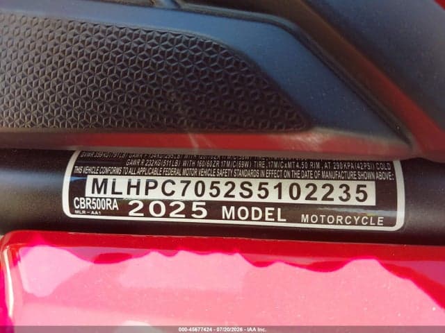 2025 HONDA CBR500 RA 10
