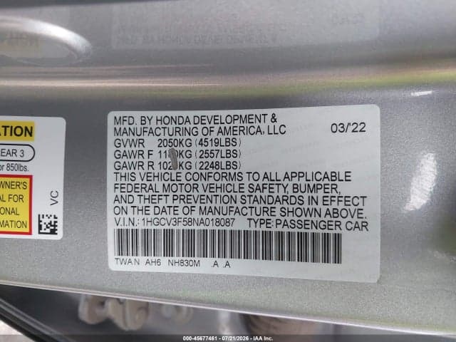 2022 HONDA ACCORD HYBRID EX-L 9