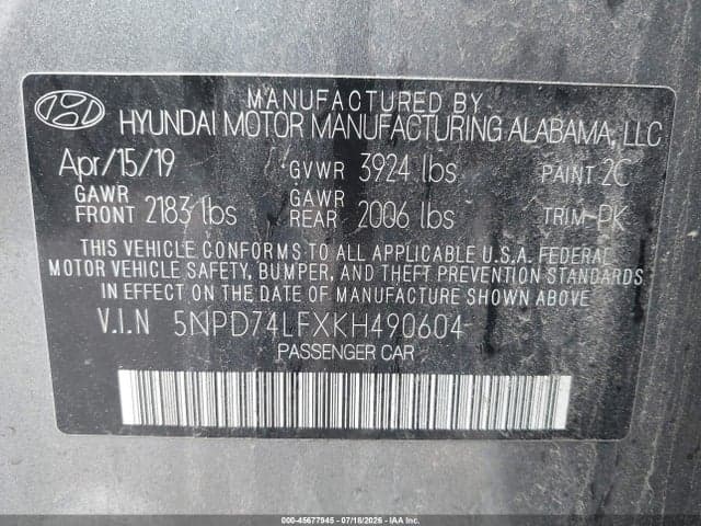 2019 HYUNDAI ELANTRA SE 9