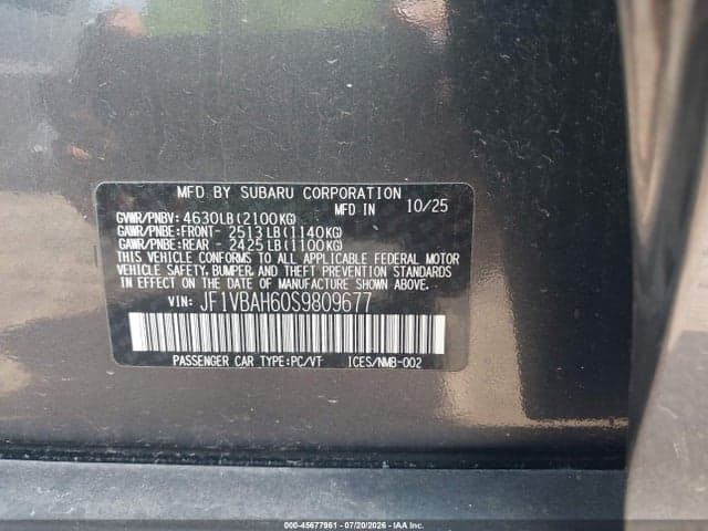 2025 SUBARU WRX PREMIUM 9