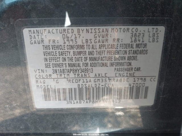 2017 NISSAN SENTRA SV 9