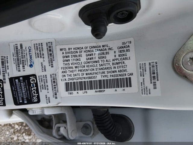 2019 HONDA CIVIC LX 9