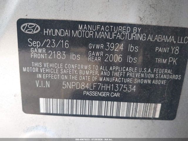 2017 HYUNDAI ELANTRA SE 9
