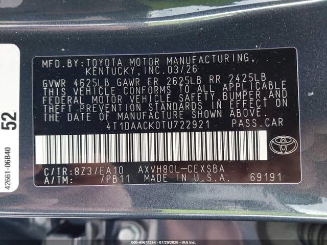 2026 TOYOTA CAMRY SE 9