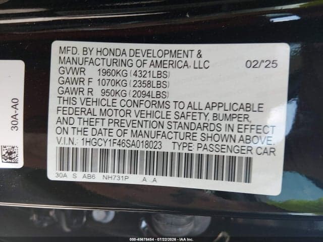 2025 HONDA ACCORD SE 9