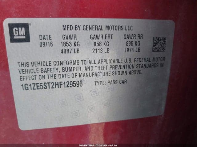 2017 CHEVROLET MALIBU 1LT 9