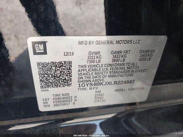 2020 CADILLAC ESCALADE 4WD LUXURY 9