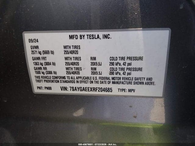 2024 TESLA MODEL Y LONG RANGE DUAL MOTOR ALL-WHEEL DRIVE 9