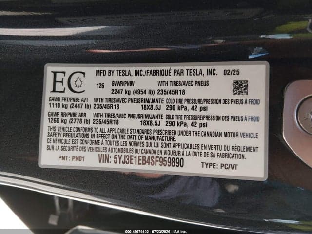 2025 TESLA MODEL 3 LONG RANGE ALL-WHEEL DRIVE 9