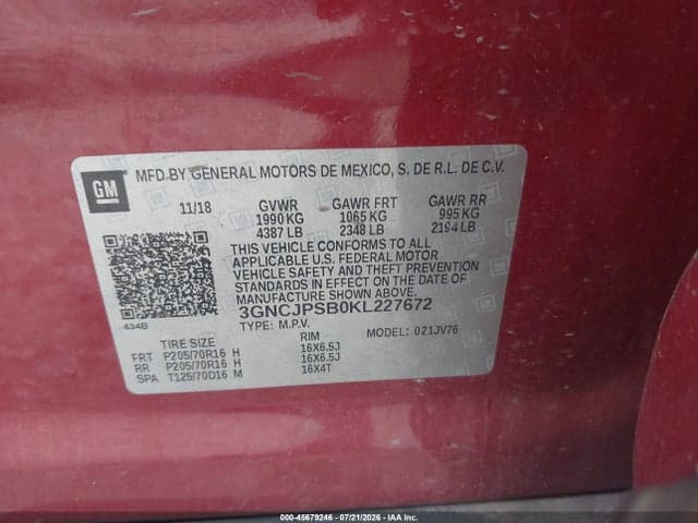 2019 CHEVROLET TRAX LT 9
