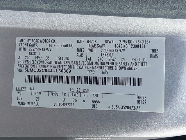 2018 LINCOLN MKC SELECT 9