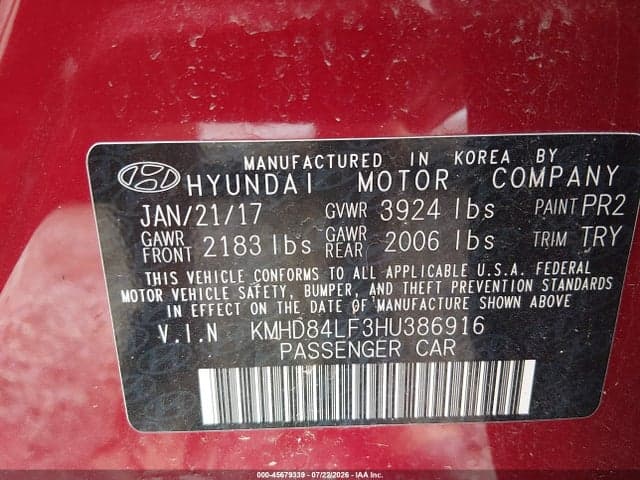 2017 HYUNDAI ELANTRA VALUE EDITION 9