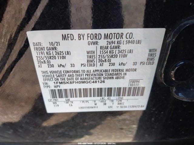 2021 FORD EXPLORER LIMITED 9