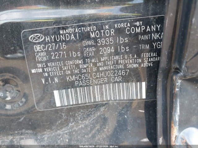 2017 HYUNDAI IONIQ HYBRID BLUE 9