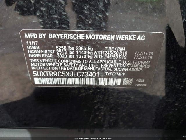 2018 BMW X3 XDRIVE30I 9