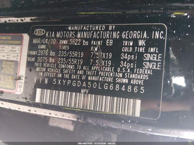 2020 KIA SORENTO 3.3L S 9
