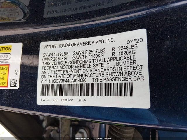 2020 HONDA ACCORD HYBRID EX 9